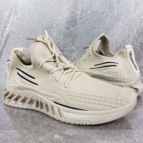 Akademiks Other - AKADEMIKS Shoes Mens 8 M Beige Fit 2.0 Knit Jogger Sneakers Trendy Stylish